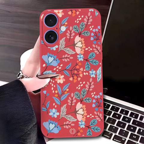Xiaomi Redmi Note 12 Pro  Cover - Red - D1 - ONation Floral Series - HQ Liquid Silicone Soft Case
