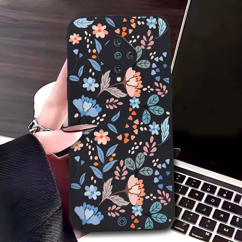 Vivo Y51 (2020 September) Cover - Black - D1 - ONation Floral Series - HQ Liquid Silicone Soft Case