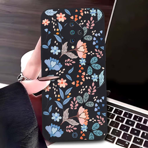 Vivo S1 Pro Cover - Black - D1 - ONation Floral Series - HQ Liquid Silicone Soft Case