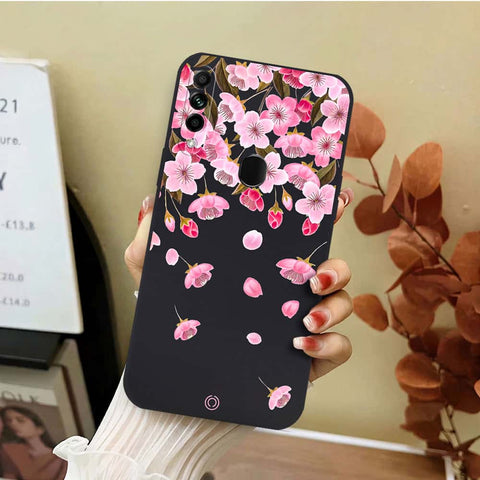 Oppo A8 Cover - Black - D3 - ONation Nature Floral Series - HQ Liquid Silicone Soft Case