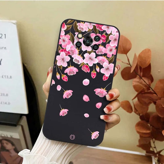 Xiaomi Poco X3 Cover - Black - D3 - ONation Nature Floral Series - HQ Liquid Silicone Soft Case
