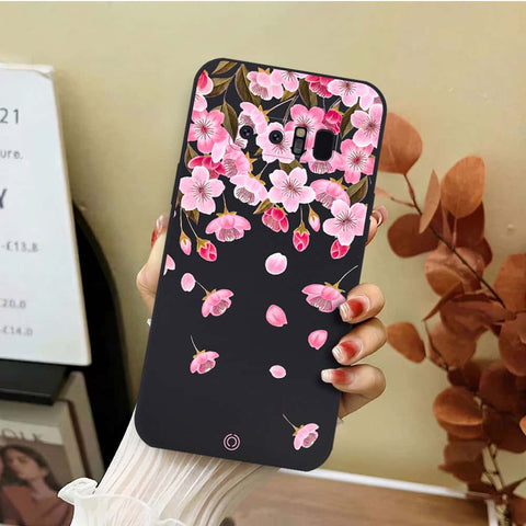 Samsung Galaxy Note 8 Cover - Black - D3 - ONation Nature Floral Series - HQ Liquid Silicone Soft Case