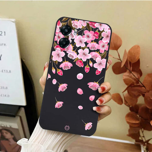 OnePlus Nord N300 Cover - Black - D3 - ONation Nature Floral Series - HQ Liquid Silicone Soft Case
