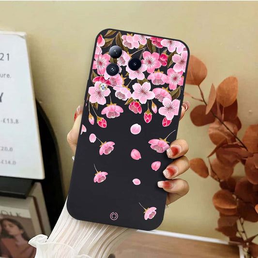 Xiaomi Civi 3 Cover - Black - D3 - ONation Nature Floral Series - HQ Liquid Silicone Soft Case