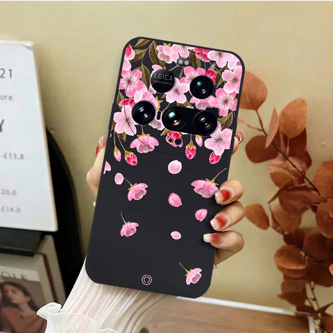 Xiaomi 15 Ultra Cover - Black - D3 - ONation Nature Floral Series - HQ Liquid Silicone Soft Case