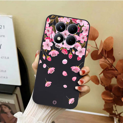 Xiaomi 14T Pro Cover - Black - D3 - ONation Nature Floral Series - HQ Liquid Silicone Soft Case