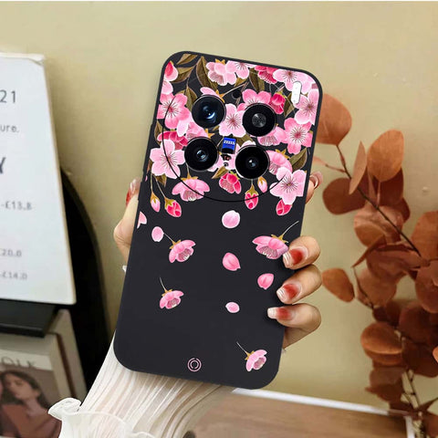 Vivo X200 Pro Cover - Black - D3 - ONation Nature Floral Series - HQ Liquid Silicone Soft Case