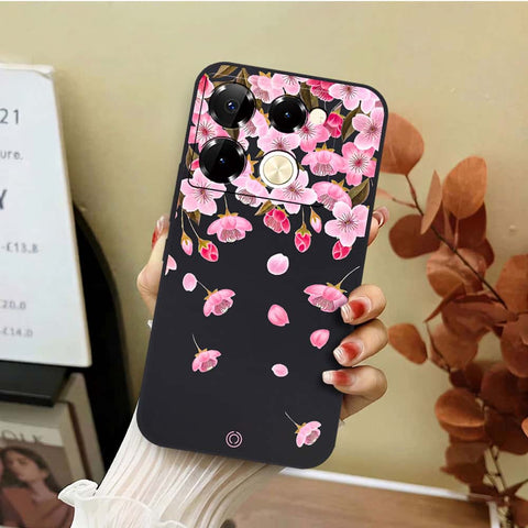 Infinix Note 40 Pro Plus Cover - Black - D3 - ONation Nature Floral Series - HQ Liquid Silicone Soft Case