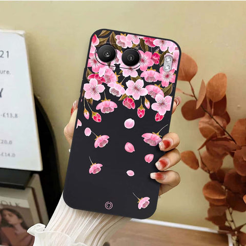 OnePlus Nord 4 Cover - Black - D3 - ONation Nature Floral Series - HQ Liquid Silicone Soft Case