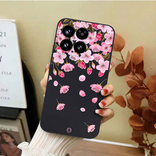Xiaomi 15 Cover - Black - D3 - ONation Nature Floral Series - HQ Liquid Silicone Soft Case