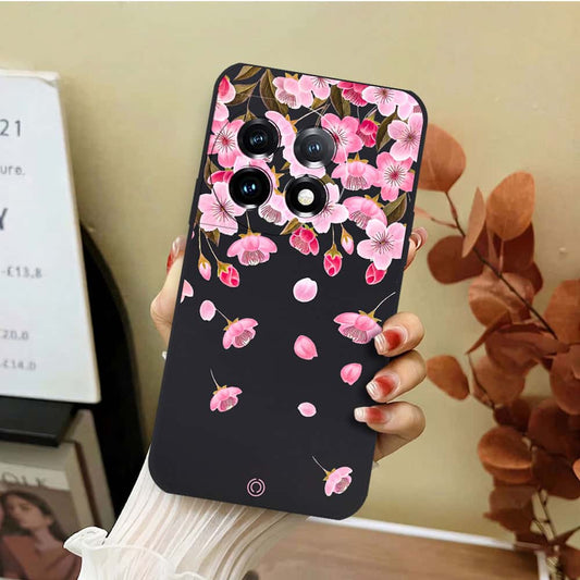 OnePlus 11 Cover - Black - D3 - ONation Nature Floral Series - HQ Liquid Silicone Soft Case