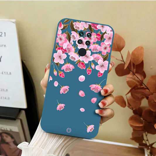 Xiaomi Redmi 10X 4G Cover - Blue - D3 - ONation Nature Floral Series - HQ Liquid Silicone Soft Case