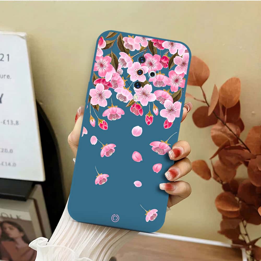 Vivo Y9s Cover - Blue - D3 - ONation Nature Floral Series - HQ Liquid Silicone Soft Case