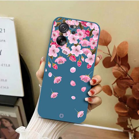 Xiaomi 13T Pro Cover - Blue - D3 - ONation Nature Floral Series - HQ Liquid Silicone Soft Case