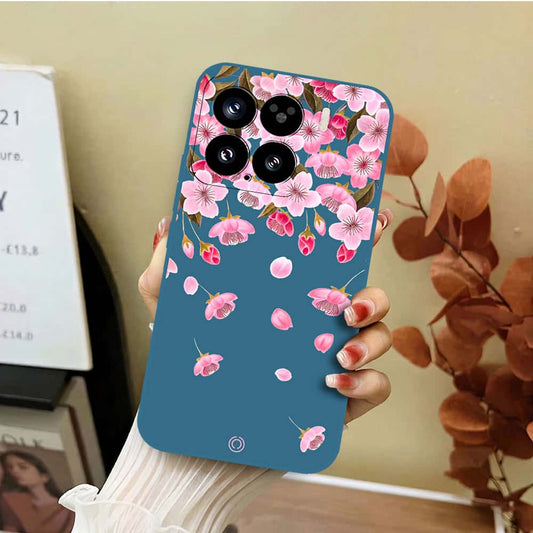 Xiaomi 15 Cover - Blue - D3 - ONation Nature Floral Series - HQ Liquid Silicone Soft Case