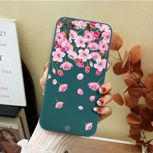 OnePlus 5 Cover - Dark Green - D3 - ONation Nature Floral Series - HQ Liquid Silicone Soft Case