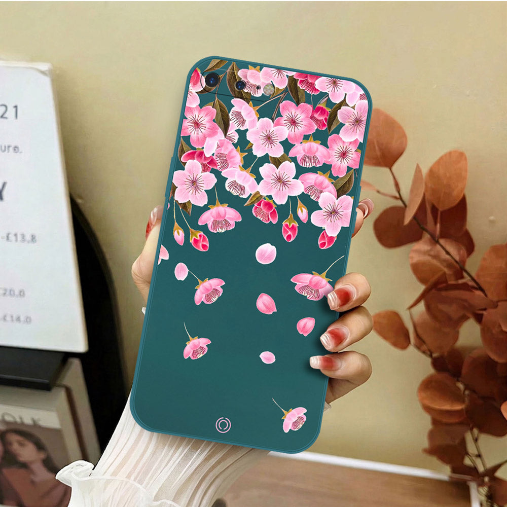 iPhone 8 Plus / 7 Plus Cover - Dark Green - D3 - ONation Nature Floral Series - HQ Liquid Silicone Soft Case