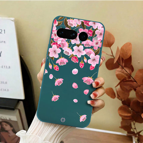 Google Pixel 7 Pro Cover - Dark Green - D3 - ONation Nature Floral Series - HQ Liquid Silicone Soft Case