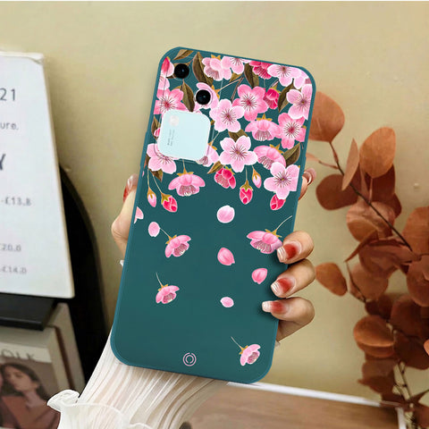 Vivo V30 Cover - Dark Green - D3 - ONation Nature Floral Series - HQ Liquid Silicone Soft Case