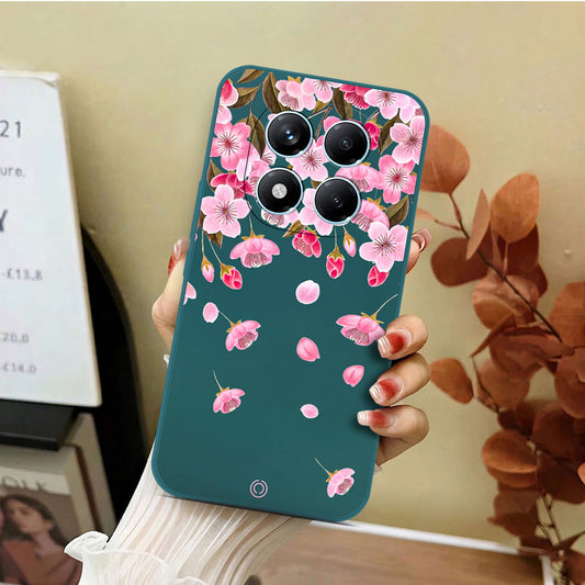 Xiaomi Redmi Note 14 Pro 4G Cover - Dark Green - D3 - ONation Nature Floral Series - HQ Liquid Silicone Soft Case