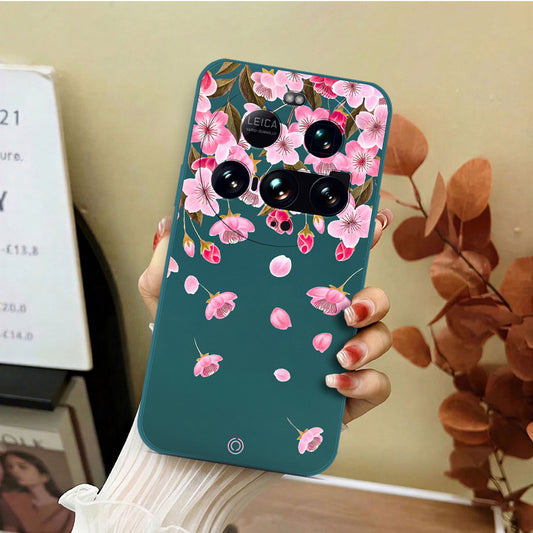 Xiaomi 15 Ultra Cover - Dark Green - D3 - ONation Nature Floral Series - HQ Liquid Silicone Soft Case