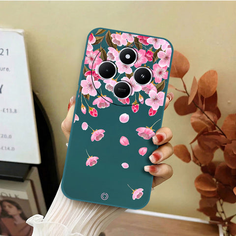 Xiaomi Redmi A4 Cover - Dark Green - D3 - ONation Nature Floral Series - HQ Liquid Silicone Soft Case