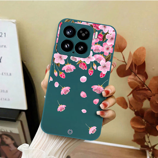 Xiaomi 15 Cover - Dark Green - D3 - ONation Nature Floral Series - HQ Liquid Silicone Soft Case