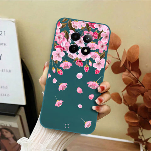 Realme 12 5G Cover - Dark Green - D3 - ONation Nature Floral Series - HQ Liquid Silicone Soft Case