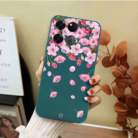 OnePlus Ace Racing Cover - Dark Green - D3 - ONation Nature Floral Series - HQ Liquid Silicone Soft Case