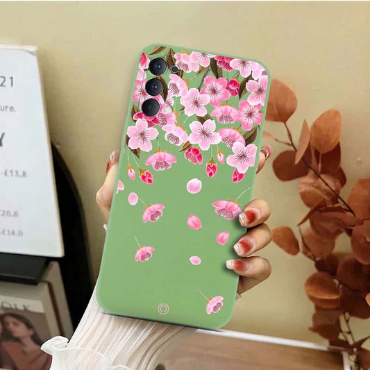 Oppo Reno 4 5G Cover - Light Green - D3 - ONation Nature Floral Series - HQ Liquid Silicone Soft Case