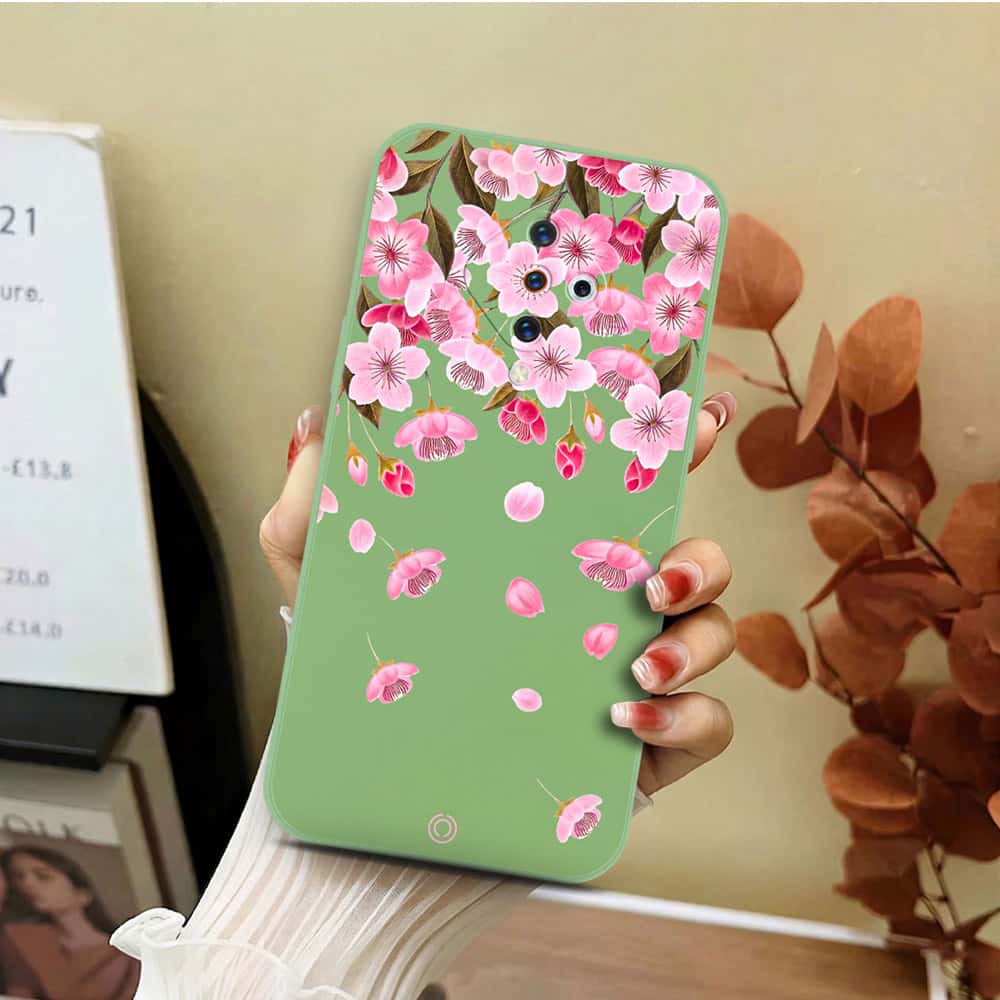 Vivo Y9s Cover - Light Green - D3 - ONation Nature Floral Series - HQ Liquid Silicone Soft Case
