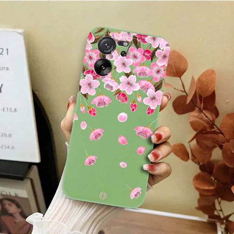 Xiaomi 13T Cover - Light Green - D3 - ONation Nature Floral Series - HQ Liquid Silicone Soft Case