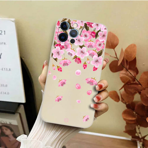 iPhone 12 Pro Cover - Off White - D3 - ONation Nature Floral Series - HQ Liquid Silicone Soft Case