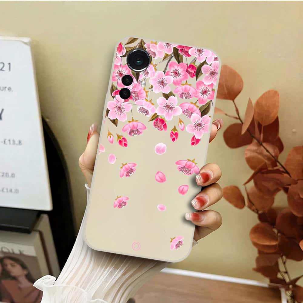 Xiaomi Redmi Note 8 Pro Cover - Off White - D3 - ONation Nature Floral Series - HQ Liquid Silicone Soft Case