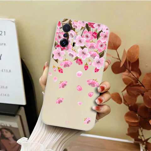 Xiaomi 12 Cover - Off White - D3 - ONation Nature Floral Series - HQ Liquid Silicone Soft Case