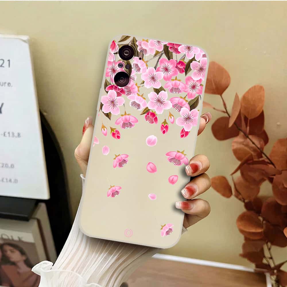 Xiaomi Poco M2 Cover - Off White - D3 - ONation Nature Floral Series - HQ Liquid Silicone Soft Case