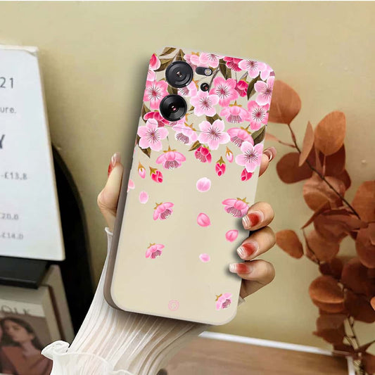 Xiaomi 13T Pro Cover - Off White - D3 - ONation Nature Floral Series - HQ Liquid Silicone Soft Case