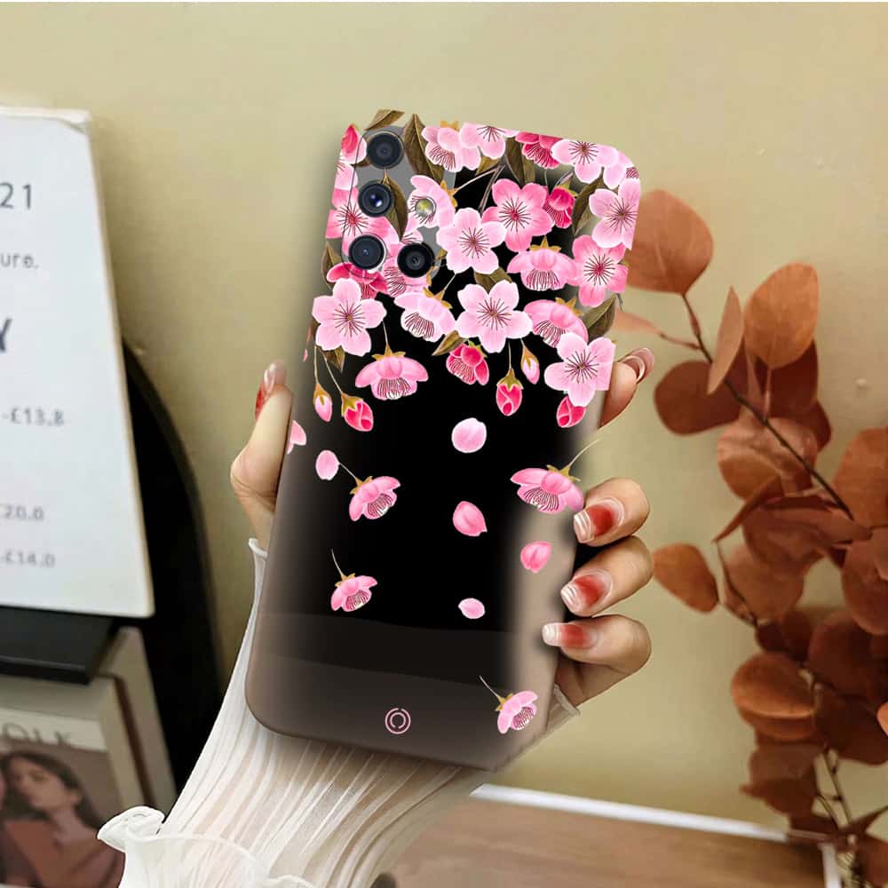Samsung Galaxy M51 Cover - Off White - D3 - ONation Nature Floral Series - HQ Liquid Silicone Soft Case