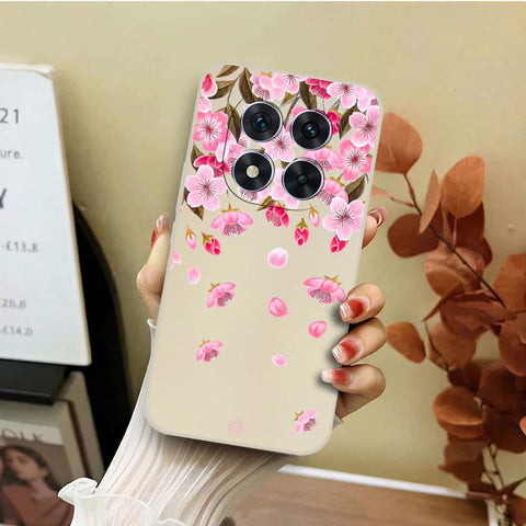 Xiaomi Redmi Note 14 Pro Plus 5G Cover - Off White - D3 - ONation Nature Floral Series - HQ Liquid Silicone Soft Case