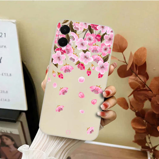 Samsung Galaxy A06 Cover - Off White - D3 - ONation Nature Floral Series - HQ Liquid Silicone Soft Case