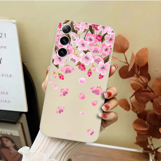Samsung Galaxy S26 Plus Cover - Off White - D3 - ONation Nature Floral Series - HQ Liquid Silicone Soft Case