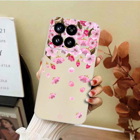 Xiaomi 15 Cover - Off White - D3 - ONation Nature Floral Series - HQ Liquid Silicone Soft Case