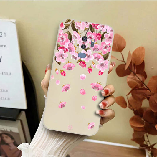 Samsung Galaxy S9 Plus Cover - Off White - D3 - ONation Nature Floral Series - HQ Liquid Silicone Soft Case