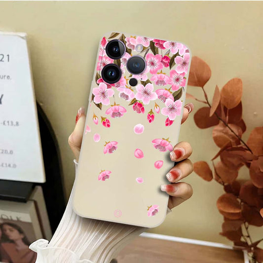 iPhone 14 Pro Cover - Off White - D3 - ONation Nature Floral Series - HQ Liquid Silicone Soft Case