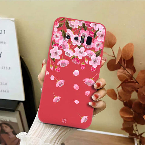 Samsung Galaxy Note 8 Cover - Red - D3 - ONation Nature Floral Series - HQ Liquid Silicone Soft Case