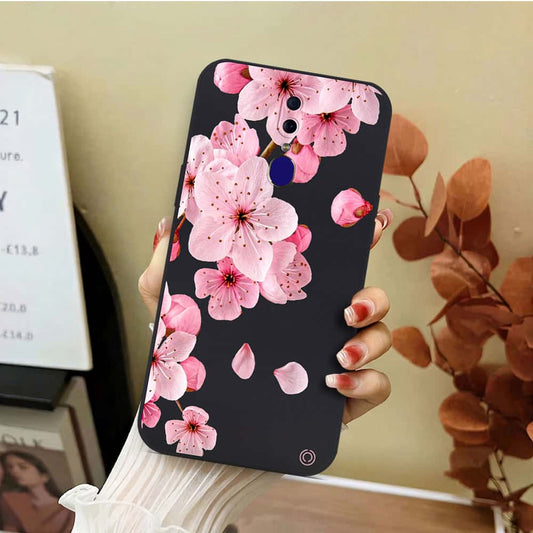 Oppo A9 / A9x Cover - Black - D4 - ONation Nature Floral Series - HQ Liquid Silicone Soft Case
