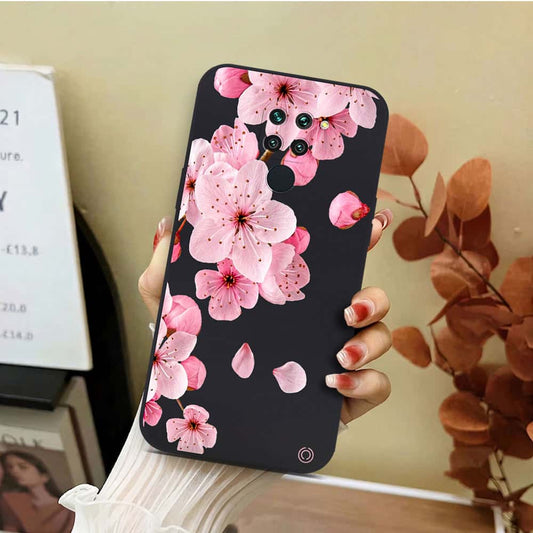 Xiaomi Redmi 10X 4G Cover - Black - D4 - ONation Nature Floral Series - HQ Liquid Silicone Soft Case
