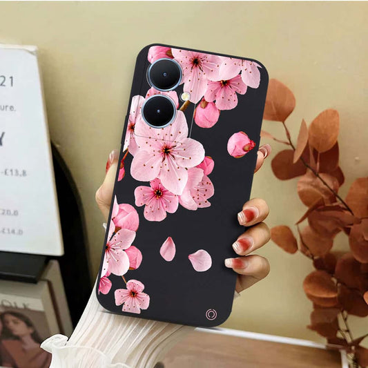 Vivo Y78 Plus 5G Cover - Black - D4 - ONation Nature Floral Series - HQ Liquid Silicone Soft Case