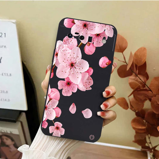 Google Pixel 6 Cover - Black - D4 - ONation Nature Floral Series - HQ Liquid Silicone Soft Case