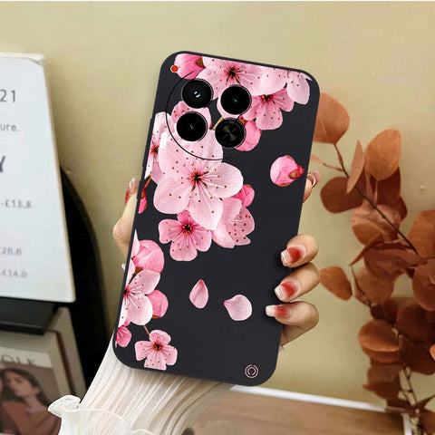 Tecno Camon 30 Cover - Black - D4 - ONation Nature Floral Series - HQ Liquid Silicone Soft Case